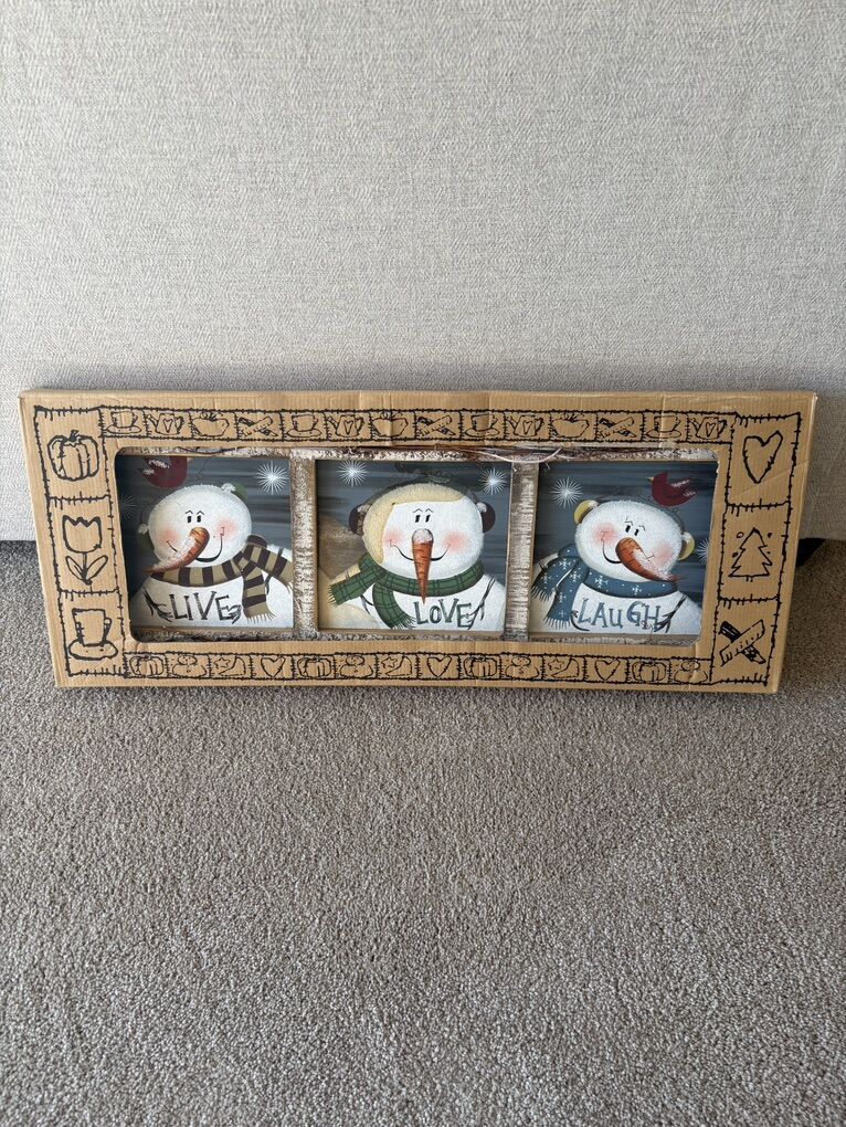 Live Laugh Love Snowmen Decor