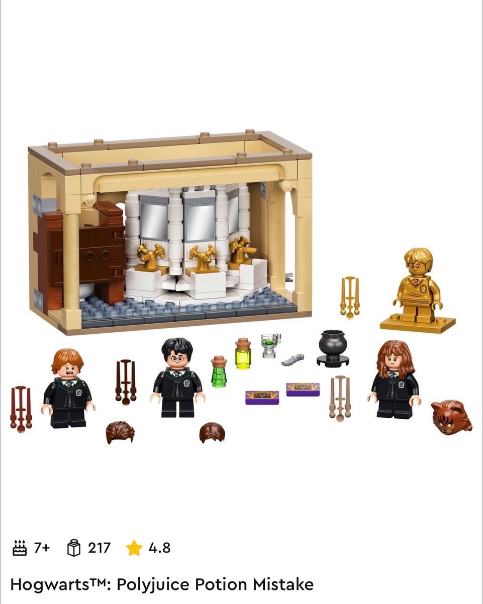 LEGO Harry Potter Hogwarts Polyjuice Potion Mistake 76386 Set with Minifigures
