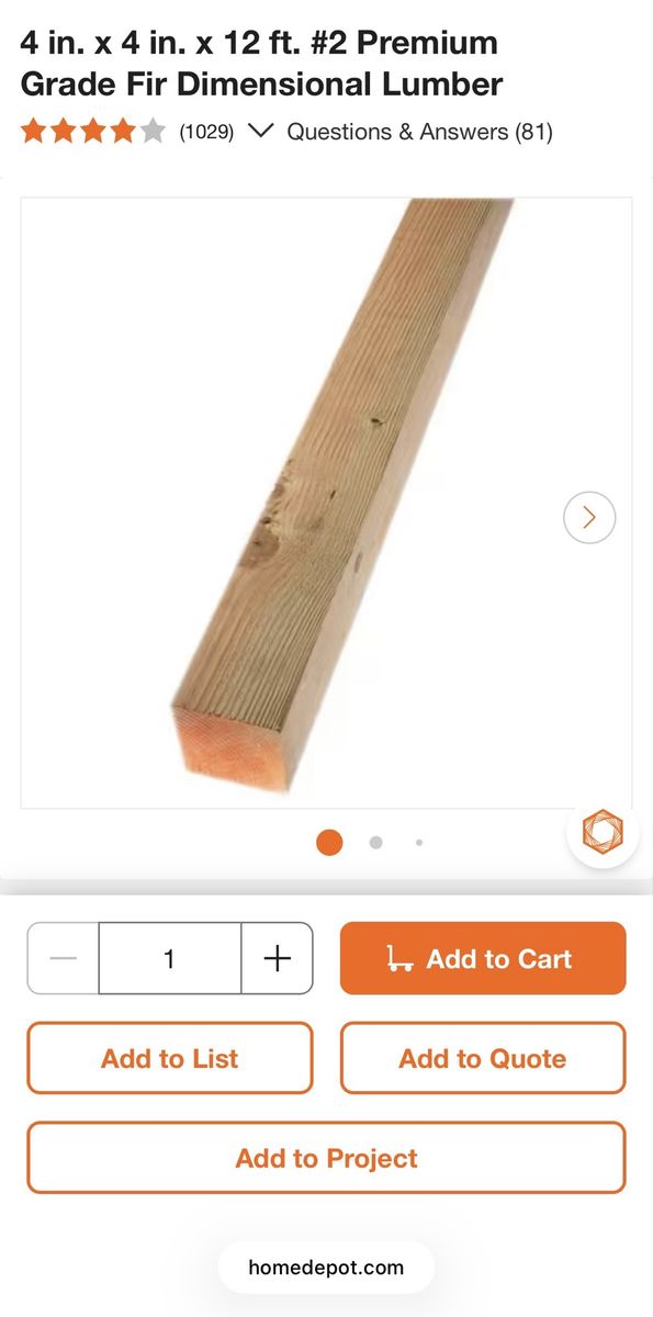 4 in. x 4 in. x 12 ft. #2 Premium Grade Fir Dimensional Lumber