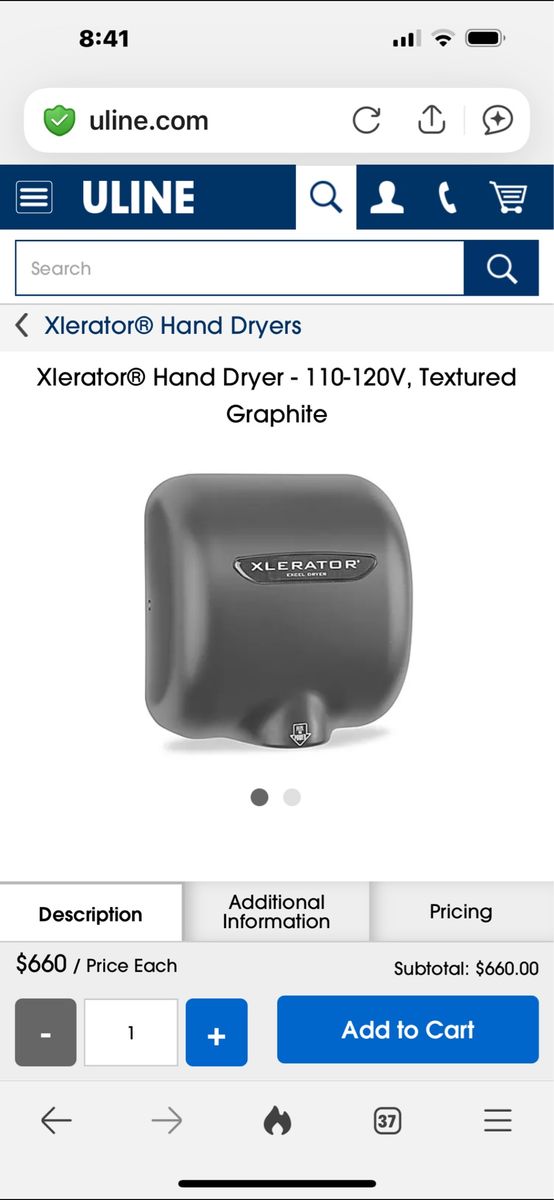 Forced air hand dryers