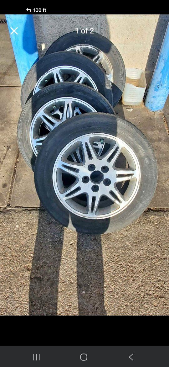 Set of 4 Used 205/60R16 Tires on Silver Alloy Wheels 5x114.3 acura wheels