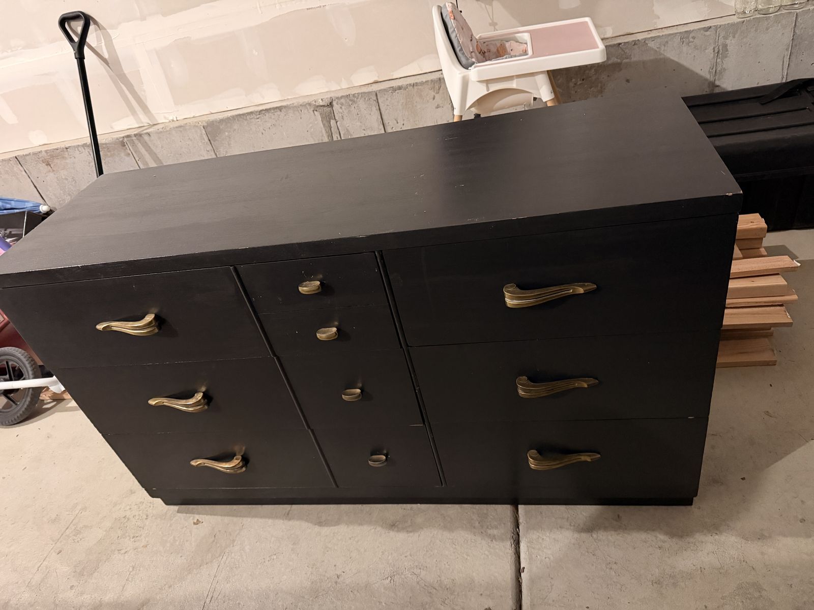Black Dresser With Gold Handles