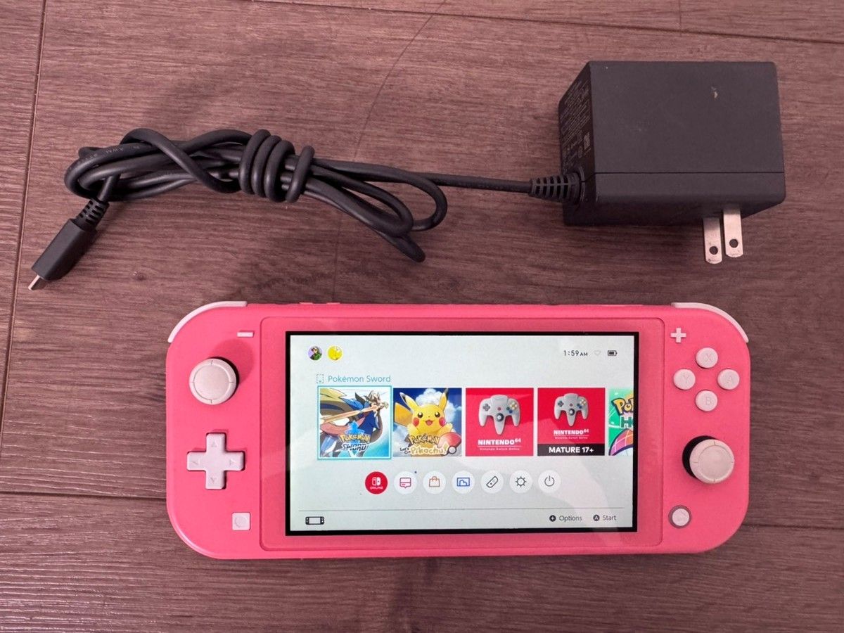 NINTENDO SWITCH LITE HANDHELD - HDH-001 CORAL PINK WITH CHARGER #WCP038445