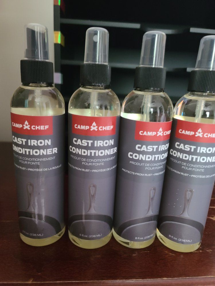 4 Pack Camp Chef Cast Iron Conditioner 8 fl oz Spray Bottles