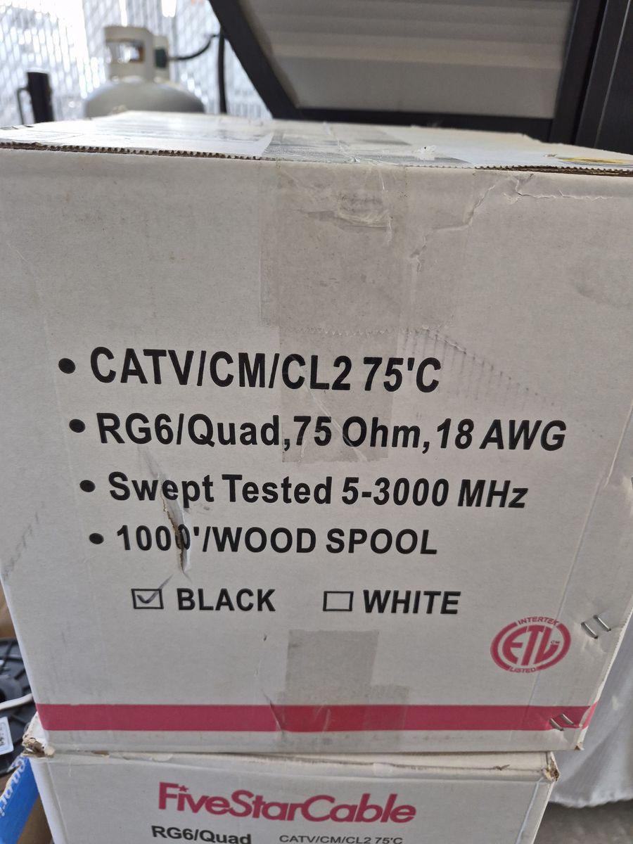 RG6 Coaxial Cable 1000 ft Spool