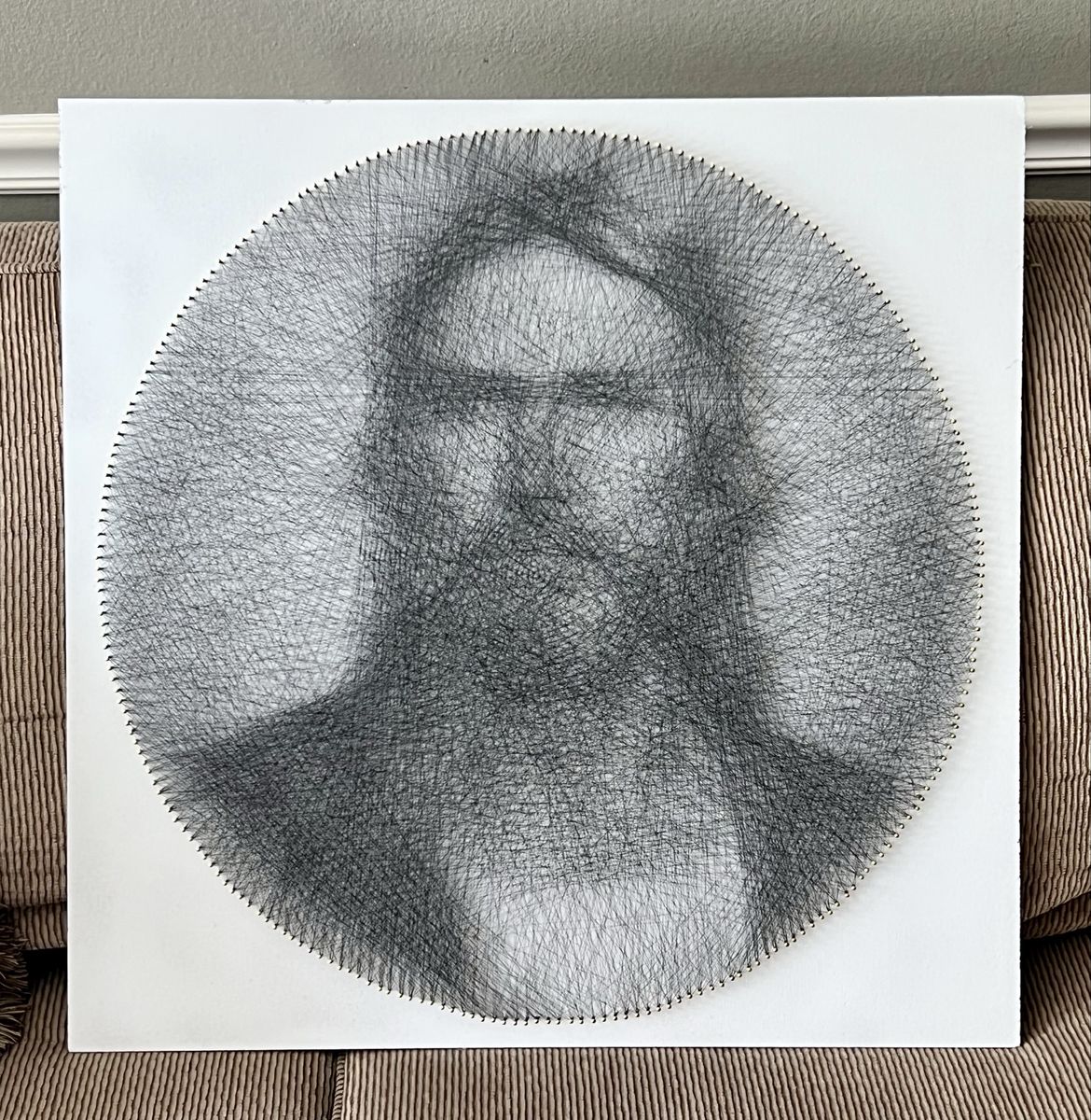 Handmade String Art Portrait of Jesus Christ – 24" x 24"
