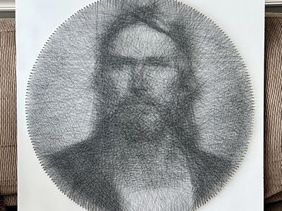 Handmade String Art Portrait of Jesus Christ – 24" x 24"