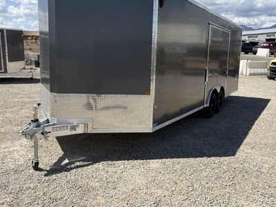 8.5x24 Alcom Aluminum EZ Hauler XLT Auto Trailer - 7'0" Interior - 10K GVWR - .080 PolyCor, Dovetail, Rear Spoiler w/ Load