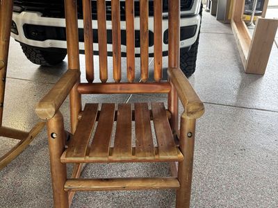 Pair of Rustic Wooden Log Rocking Chair