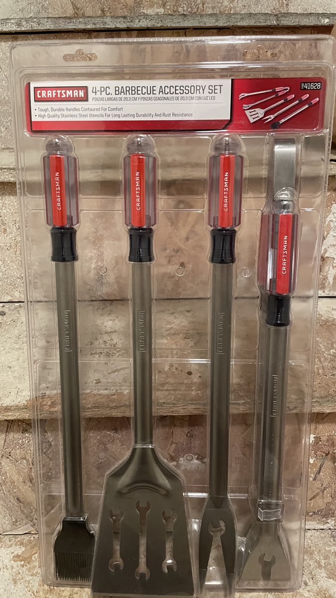 Craftsman 4-Piece Barbecue Accessory Set - Stainless Steel Grilling Tools
