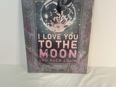 “I Love You To The Moon & Back" Wall Art Sign, Raven & Moon, 11x14"