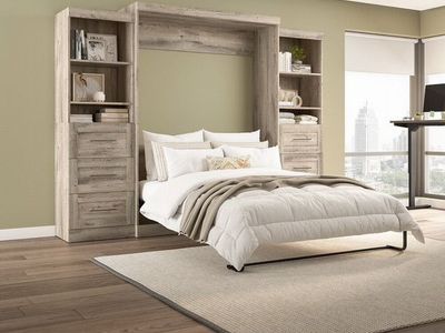 NEW Queen Murphy Bed w Storage