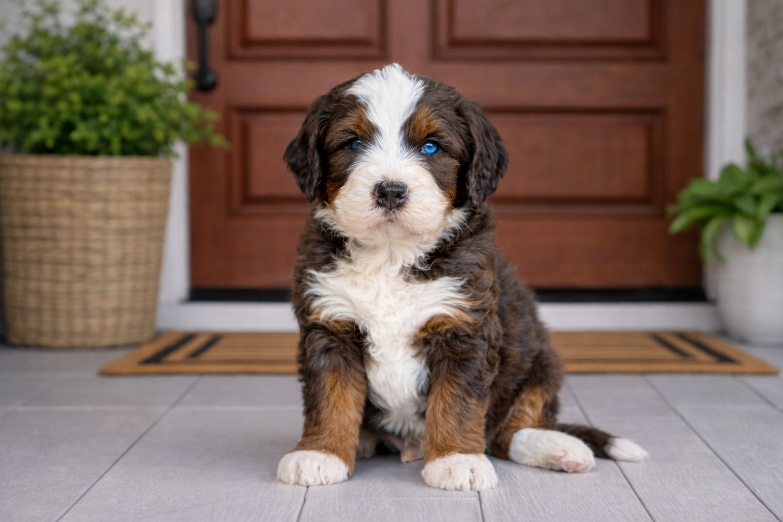 Mini Bernedoodles - Clear, MultiGen, blue eyes
