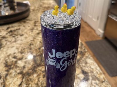 Custom "Jeep Girl" Purple Glitter Tumbler with Rubber Duckies and Straw