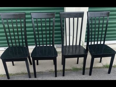 4 GORGEOUS BLACK HIGH TOP DINING CHAIRS