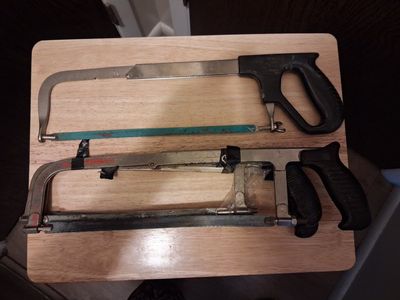 Vintage Adjustable Hacksaw Frame Lot of 2 with Blades
