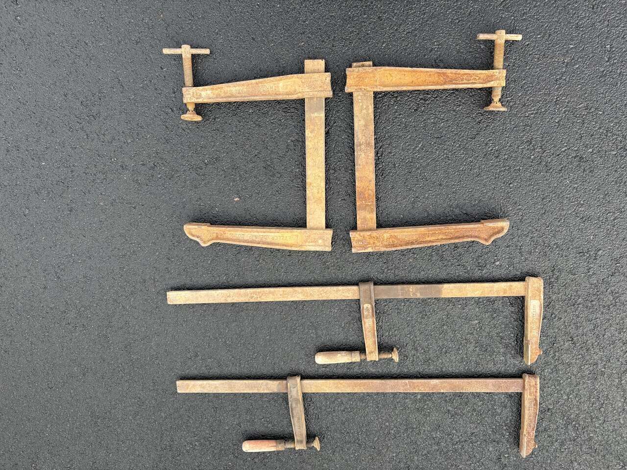 Extra large, antique Wetzler Clamp Co clamps made in uSA Long Island New York vintage mechanical