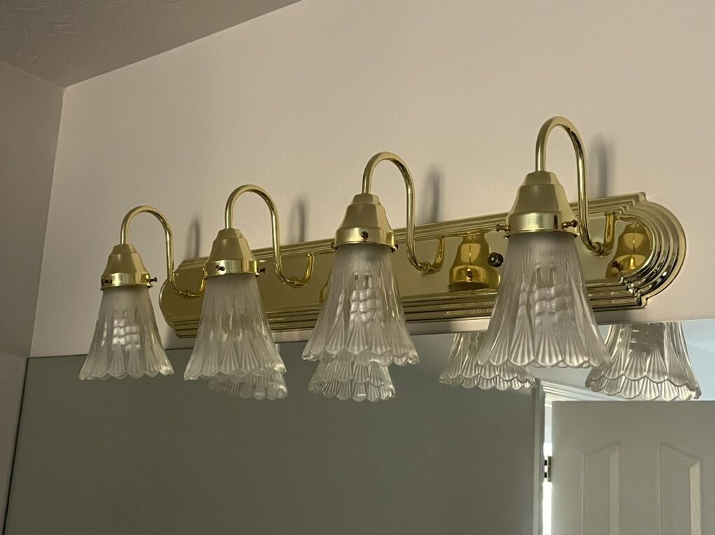 2 4-light Gold Vanity Light Fixtures