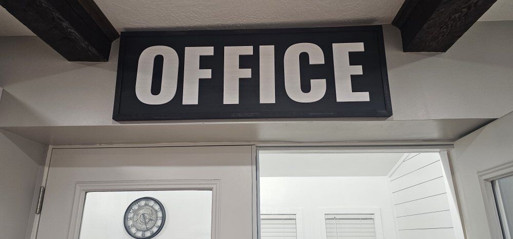large "OFFICE" sign