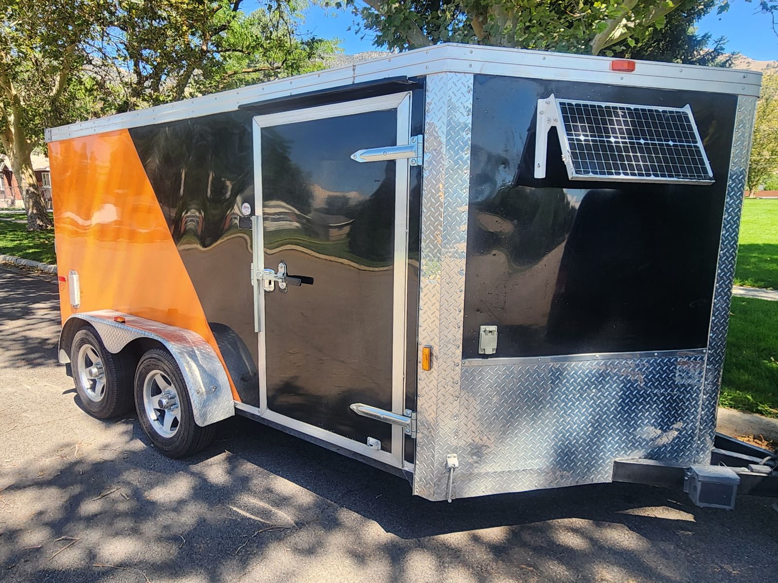2013 Cargo Craft 6'8" wide X 15' long  V-NOSE  Enclosed Cargo Trailer, Set up For Hauling or Storing 2 Large Motorcycles