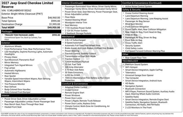 2027 Jeep Grand Cherokee Limited Reserve