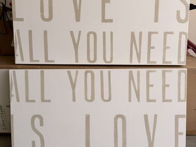 Sugarboo White & Beige 'LOVE IS ALL YOU NEED' Decorative Wall Art Sign - Modern Home Decor