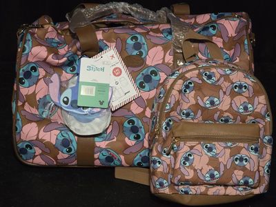 Disney Stitch 3-Piece Luggage Set - Rolling Duffle Bag, Mini Backpack, and Pouch