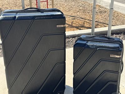 American Tourister Stratum X2 Hardside Spinner Luggage Set - 20" Carry-On & 24" Checked, Black