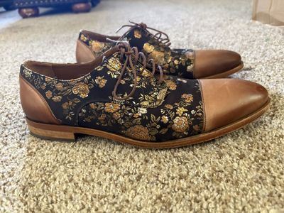FATTO Floral Dress Shoes – Men’s 10.5 – Unique Black & Brown