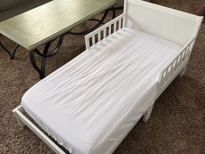 White Toddler Bed with Mattress