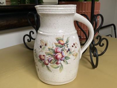 Ceramic Pitcher/Vase With A Fruit Motif