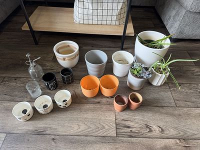 Assorted Plant Pots & Planters - Ceramic, Terracotta, Plastic - Various Sizes & Styles