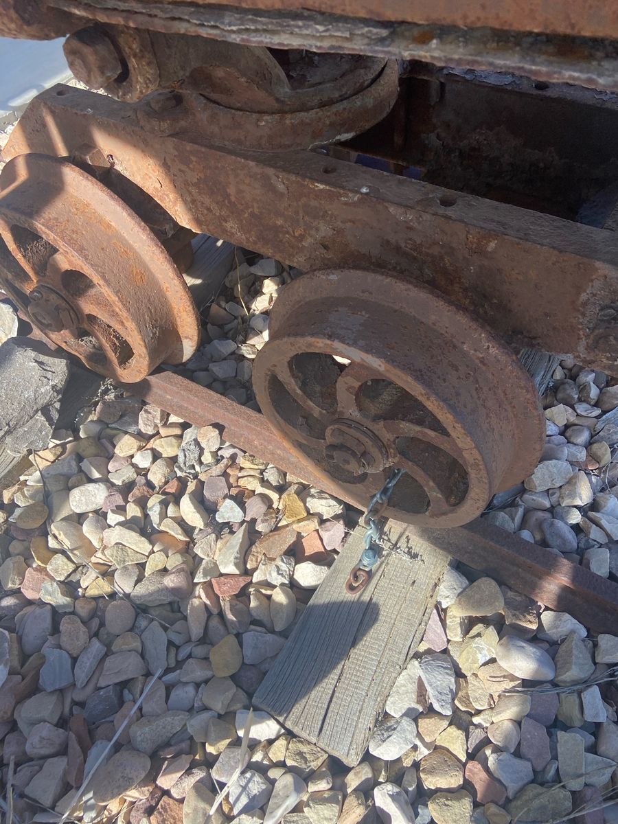 Antique Mining Ore Cart with Wheels - Rustic Industrial Decor Piece