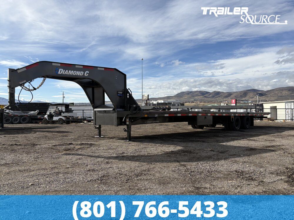 8.5x35 Diamond C FMAX-HDT 212 Gooseneck Hydraulic Dovetail Equipment Trailer -  25.9K GVWR -