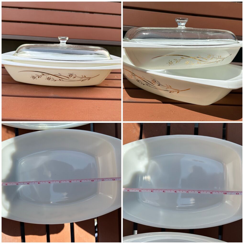2 Vintage Pyrex Golden Honeysuckle Casserole Dish