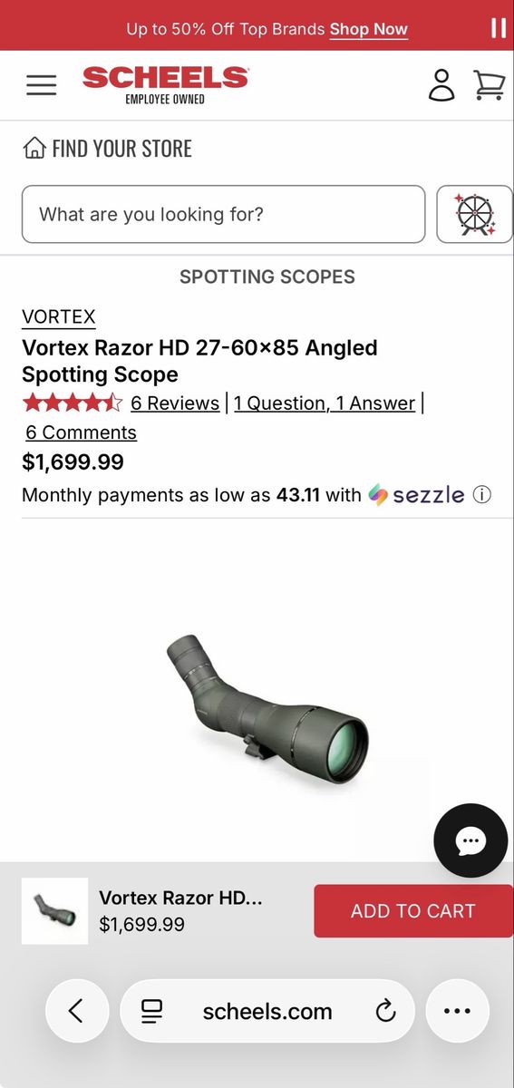 Vortex Razor HD 27-60x85 Angled Spotting Scope - New, Unopened