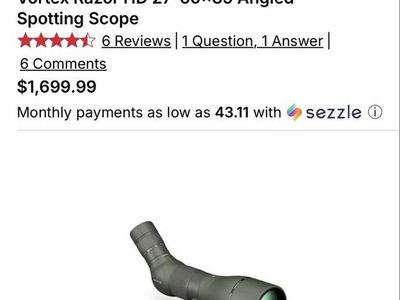 Vortex Razor HD 27-60x85 Angled Spotting Scope - New, Unopened