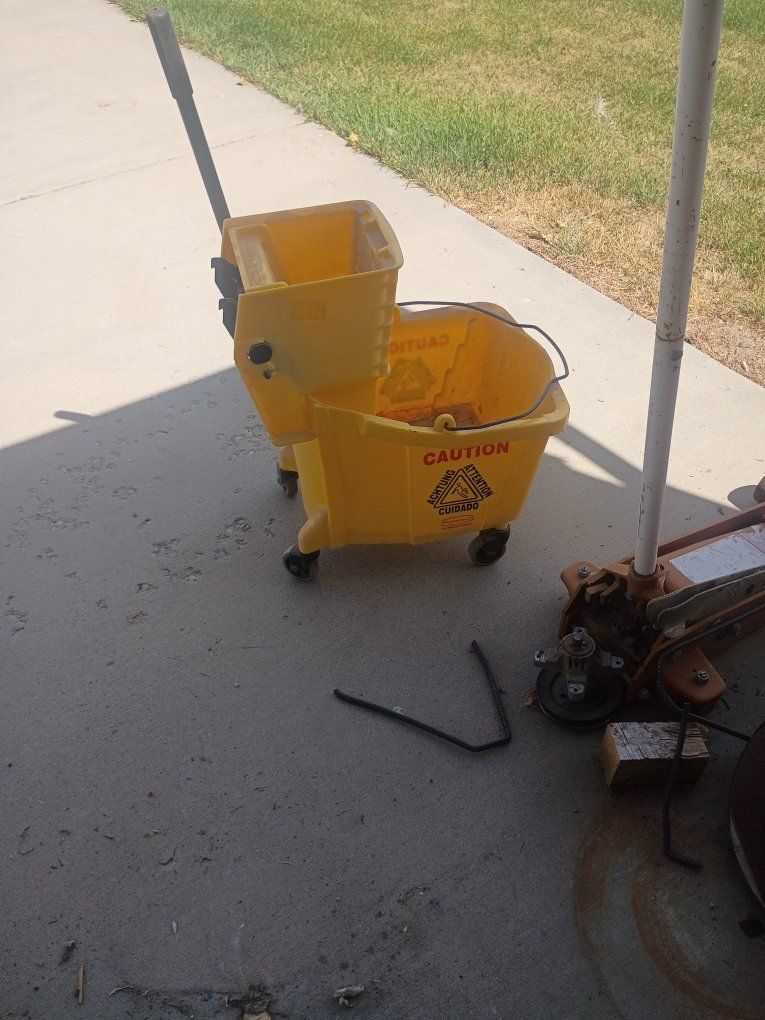 one large mop bucket