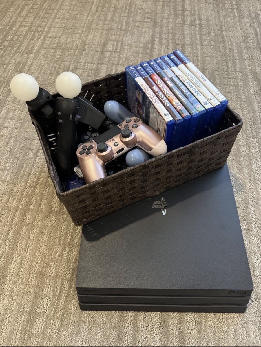 Sony PlayStation 4 Pro Console Bundle with Controllers and Games