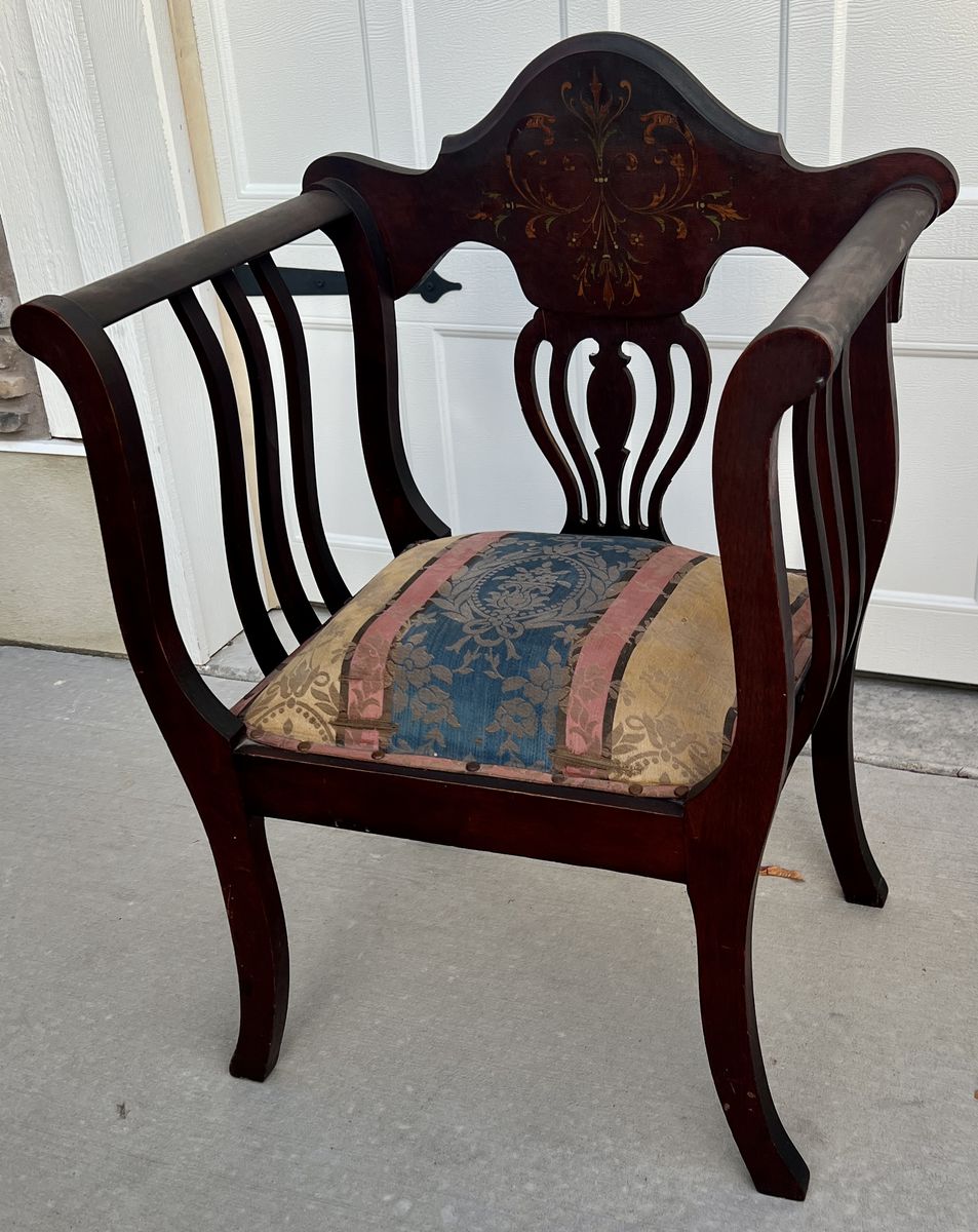 Antique Irish Neoclassic Arm Chair