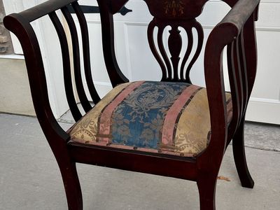 Antique Irish Neoclassic Arm Chair