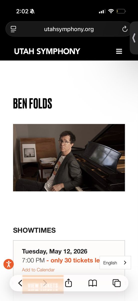 WTB Ben Folds w/ Utah Symphony (I want to buy )