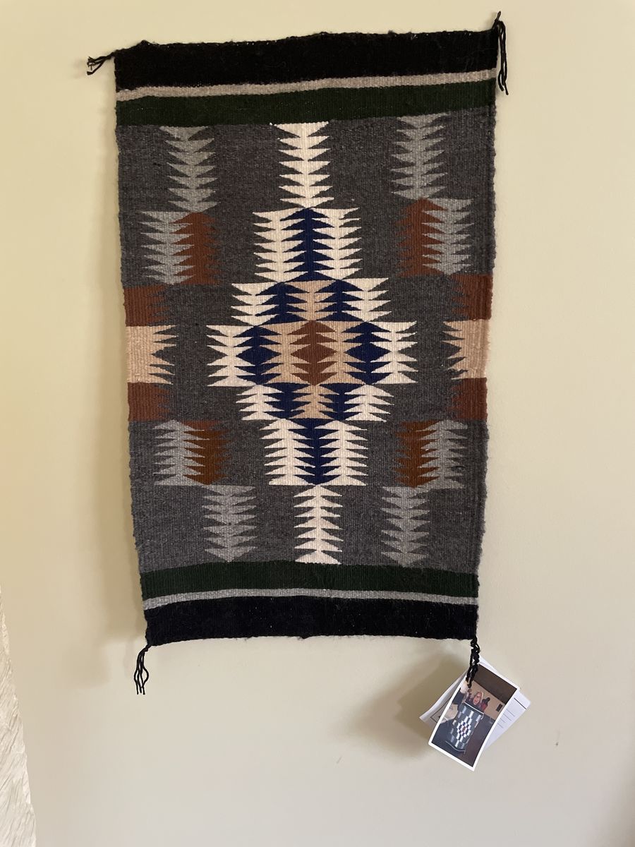 Handwoven Navajo ORIGINAL Wool Wall Hanging , Wind Dazzler design