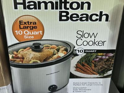 Hamilton Beach Extra Large 10 Quart Slow Cooker Oval Shape Stainless Steel Brand New
