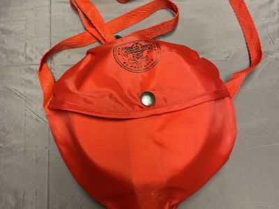 Vintage Official Boy Scouts of America Red Nylon Carrying Case and Mess Kit