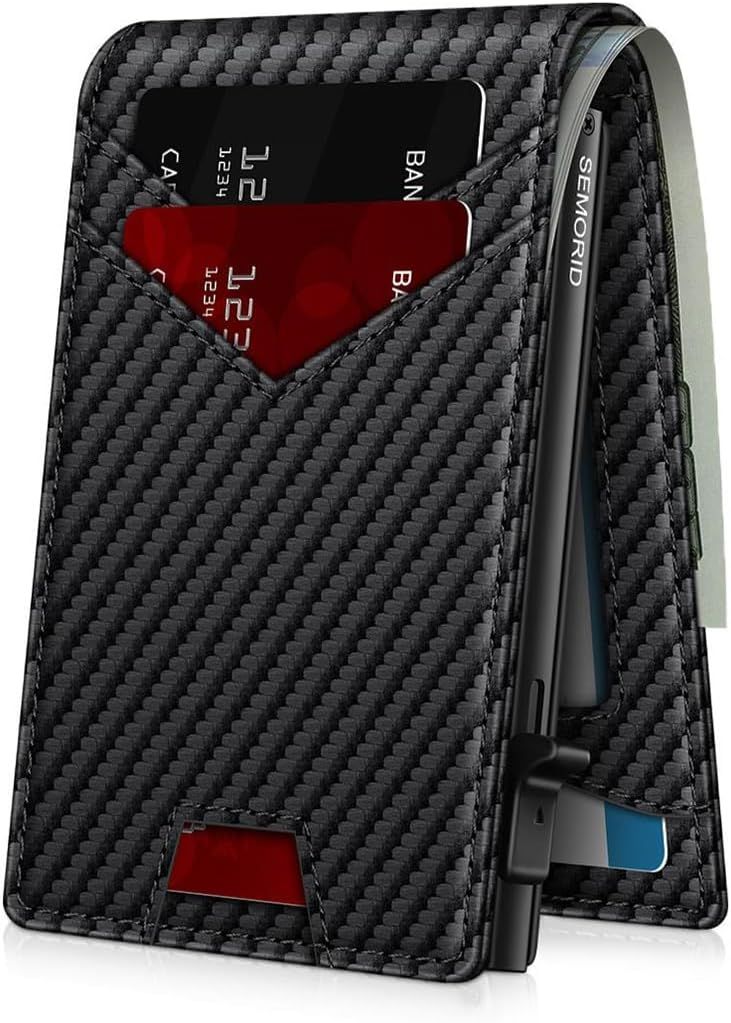 NEW Wallet for Men Wallet with Slim Pop Up Card Holder for 12-14 Cards, RFID Blocking Bifold Minimalist Smart Wallet