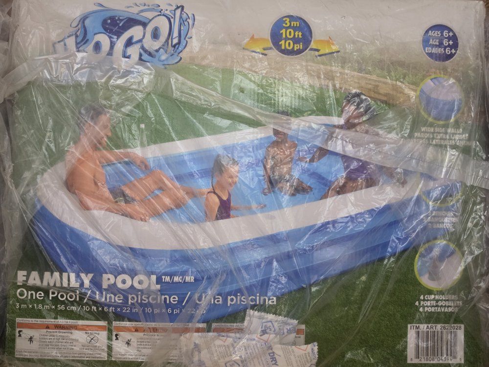 H2OGO! Rectangular 10' Inflatable Family Pool