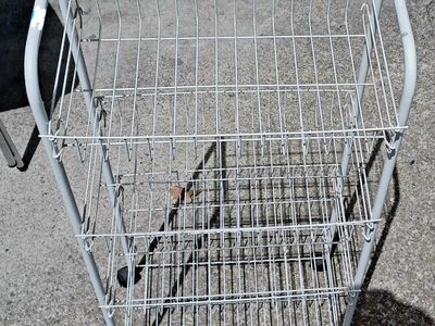 Wire Rolling Cart 3-Tier Storage Utility Basket with Wheels