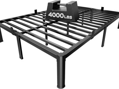 Queen Bed Frame with Charging Station - 14 inch Tall - No Box Spring Needed