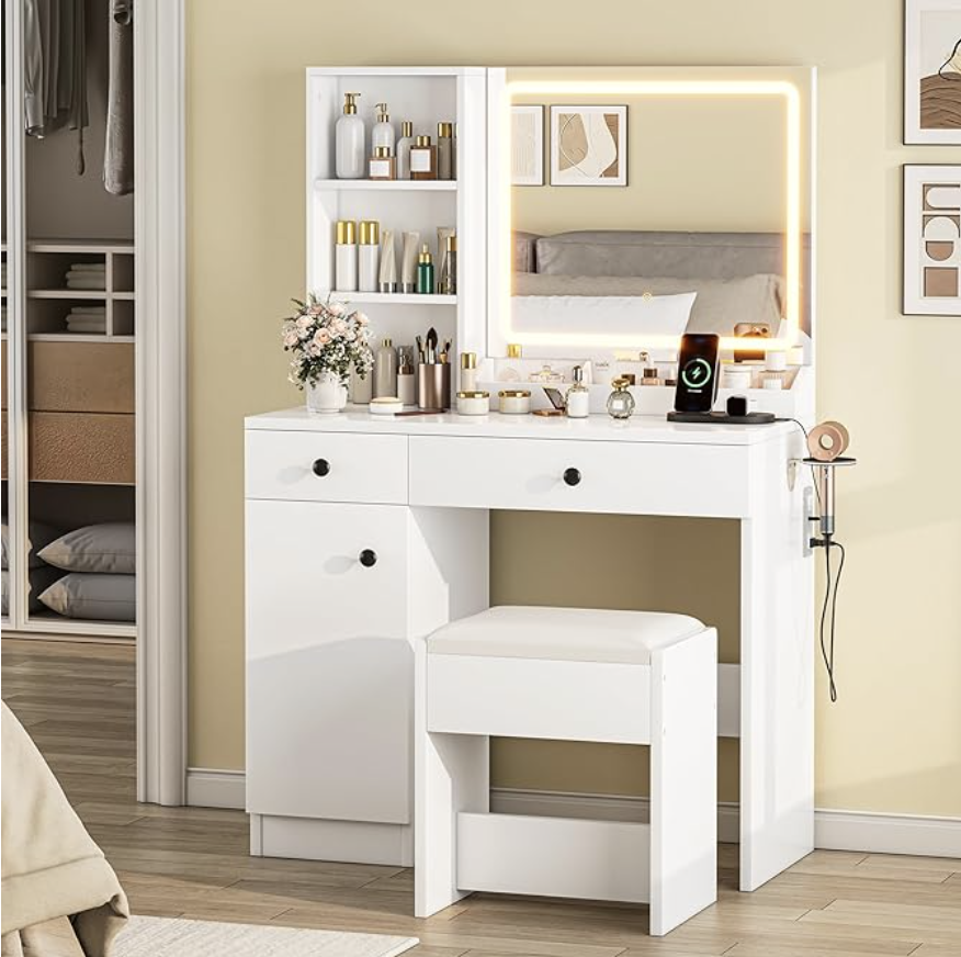 New! Vanity Desk with Mirror and Drawers